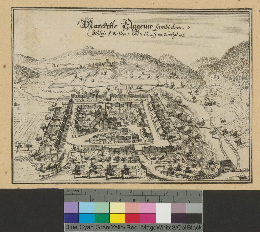Elgg, Merian-Stich, Mitte 17. Jh. (Public Domain)
