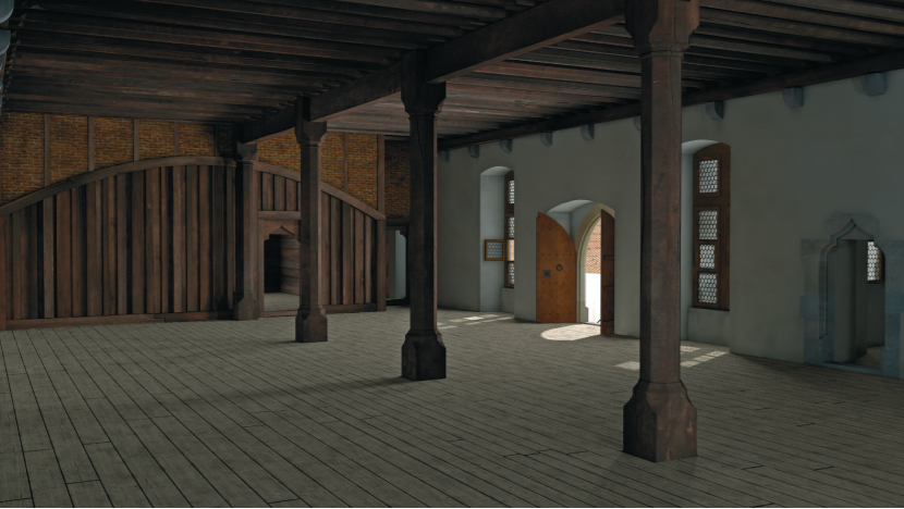 Rekonstruktion Festsaal des Rathauses im 15. Jh, Visualisierung ProSpect © Museum Allerheiligen, Schaffhausen